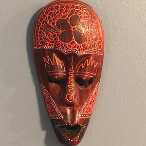 Red and Brown African Tribal Mask